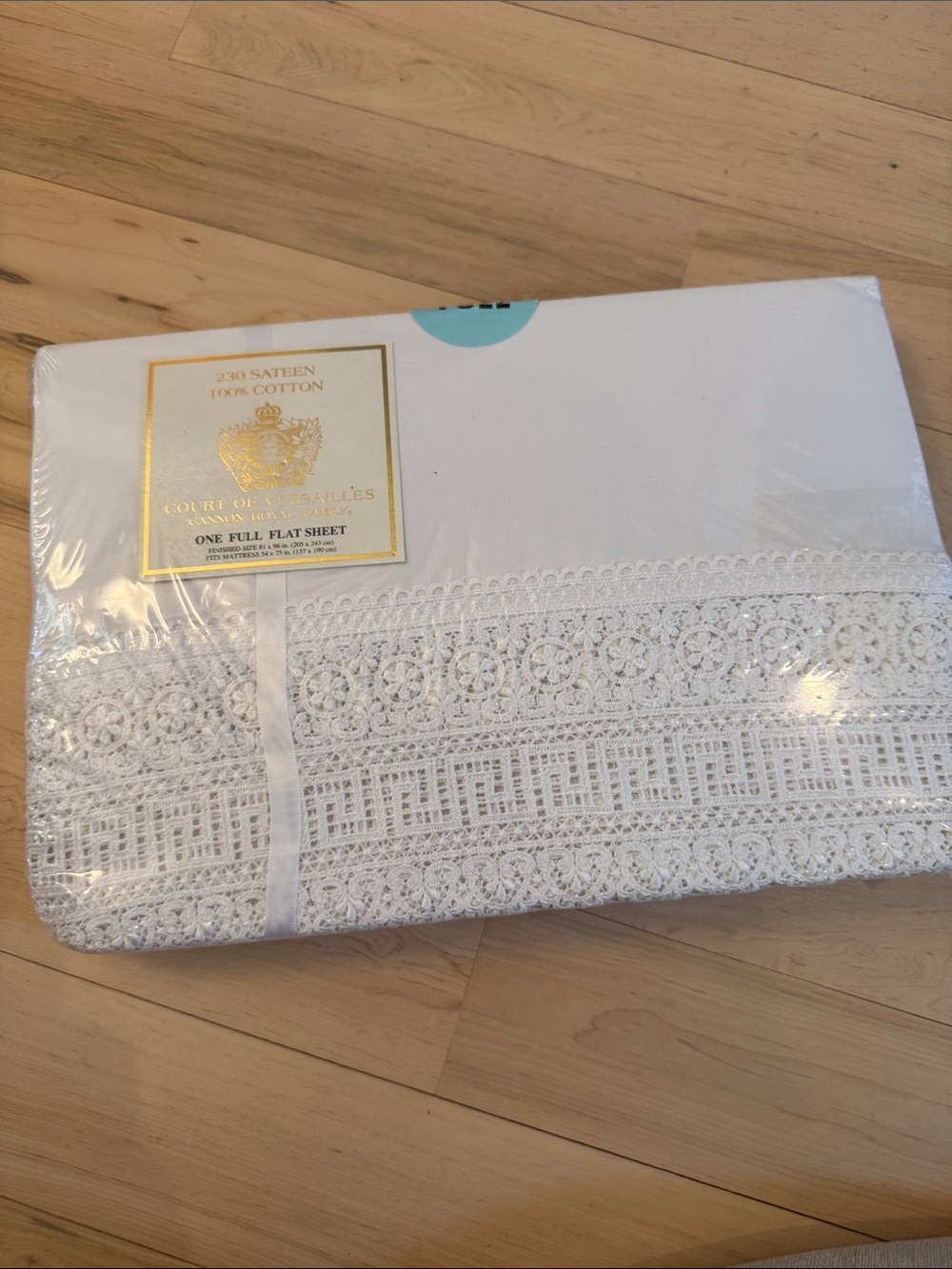 Full Sheet Court Of Versailles By Cannon Eyelet Lace Flat-SEALED-100% Cotton